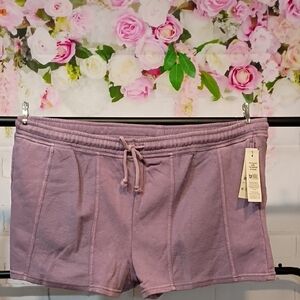 Women's Purple Drawstring Shorts